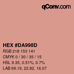 Color code: HEX #DA998D | qconv.com