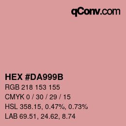 Color code: HEX #DA999B | qconv.com