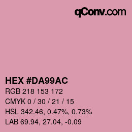 Color code: HEX #DA99AC | qconv.com
