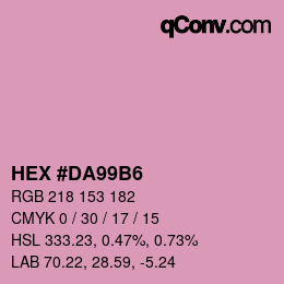 カラーコード: HEX #DA99B6 | qconv.com