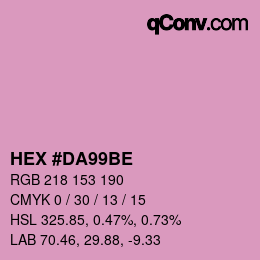 Color code: HEX #DA99BE | qconv.com