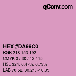 カラーコード: HEX #DA99C0 | qconv.com