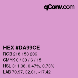 Color code: HEX #DA99CE | qconv.com