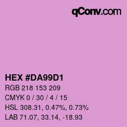 カラーコード: HEX #DA99D1 | qconv.com
