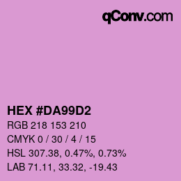 Color code: HEX #DA99D2 | qconv.com