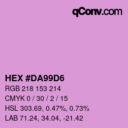 カラーコード: HEX #DA99D6 | qconv.com