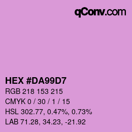 Color code: HEX #DA99D7 | qconv.com