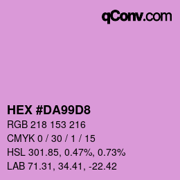 Color code: HEX #DA99D8 | qconv.com