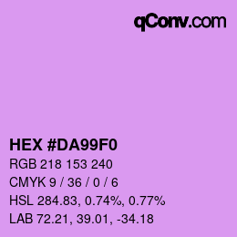 颜色代码: HEX #DA99F0 | qconv.com