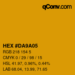 Color code: HEX #DA9A05 | qconv.com