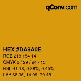 Color code: HEX #DA9A0E | qconv.com