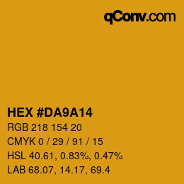 Color code: HEX #DA9A14 | qconv.com