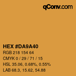 Color code: HEX #DA9A40 | qconv.com