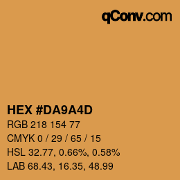 カラーコード: HEX #DA9A4D | qconv.com