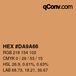 Color code: HEX #DA9A66 | qconv.com