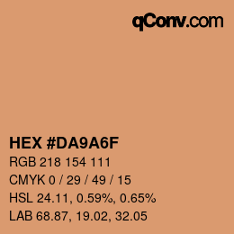 カラーコード: HEX #DA9A6F | qconv.com