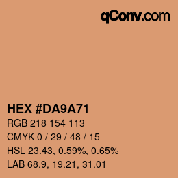 Color code: HEX #DA9A71 | qconv.com