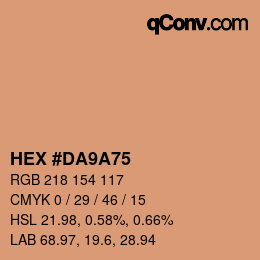 Color code: HEX #DA9A75 | qconv.com