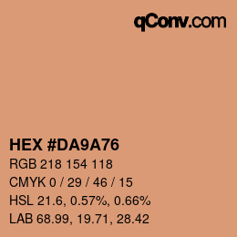 Color code: HEX #DA9A76 | qconv.com