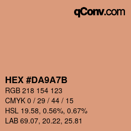 カラーコード: HEX #DA9A7B | qconv.com