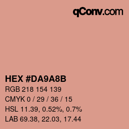 Color code: HEX #DA9A8B | qconv.com