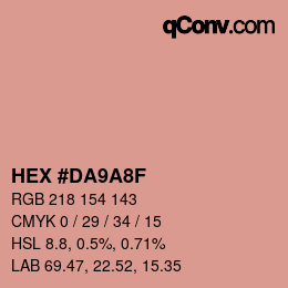 Color code: HEX #DA9A8F | qconv.com