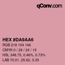 Color code: HEX #DA9AA6 | qconv.com