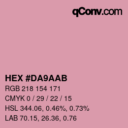Color code: HEX #DA9AAB | qconv.com
