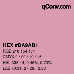 Color code: HEX #DA9AB1 | qconv.com