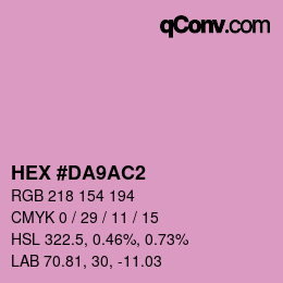 颜色代码: HEX #DA9AC2 | qconv.com