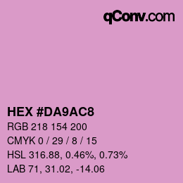 Color code: HEX #DA9AC8 | qconv.com