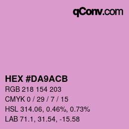 Color code: HEX #DA9ACB | qconv.com