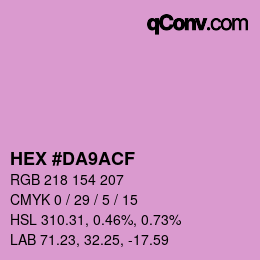 Color code: HEX #DA9ACF | qconv.com
