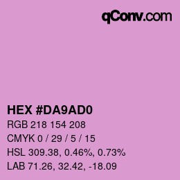颜色代码: HEX #DA9AD0 | qconv.com
