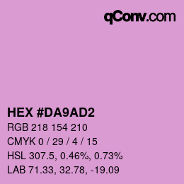 Color code: HEX #DA9AD2 | qconv.com