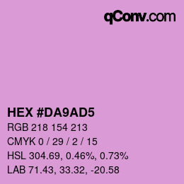 Color code: HEX #DA9AD5 | qconv.com