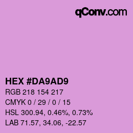 Color code: HEX #DA9AD9 | qconv.com