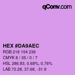 カラーコード: HEX #DA9AEC | qconv.com