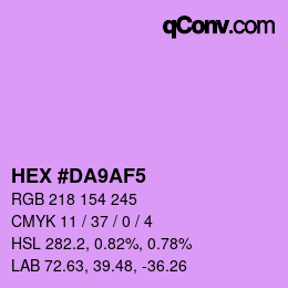 カラーコード: HEX #DA9AF5 | qconv.com