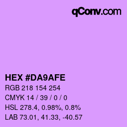 Color code: HEX #DA9AFE | qconv.com