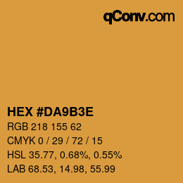 Color code: HEX #DA9B3E | qconv.com