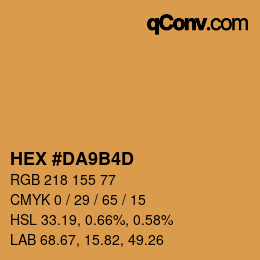 カラーコード: HEX #DA9B4D | qconv.com