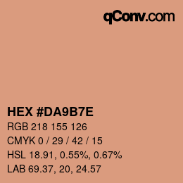 Color code: HEX #DA9B7E | qconv.com