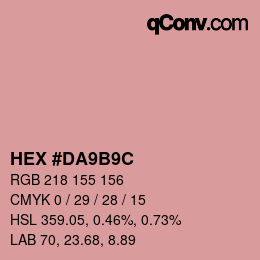 Color code: HEX #DA9B9C | qconv.com
