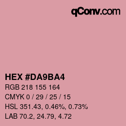 颜色代码: HEX #DA9BA4 | qconv.com