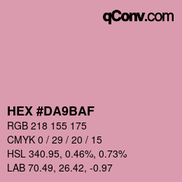 Color code: HEX #DA9BAF | qconv.com
