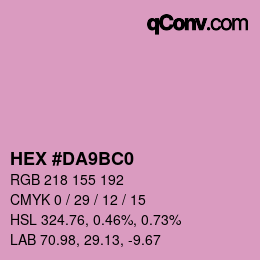 Color code: HEX #DA9BC0 | qconv.com