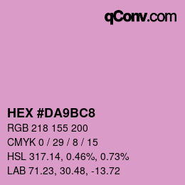 カラーコード: HEX #DA9BC8 | qconv.com