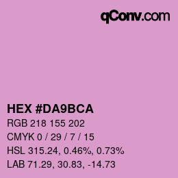 Color code: HEX #DA9BCA | qconv.com