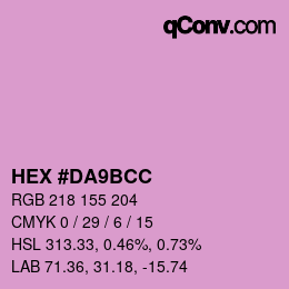 Color code: HEX #DA9BCC | qconv.com